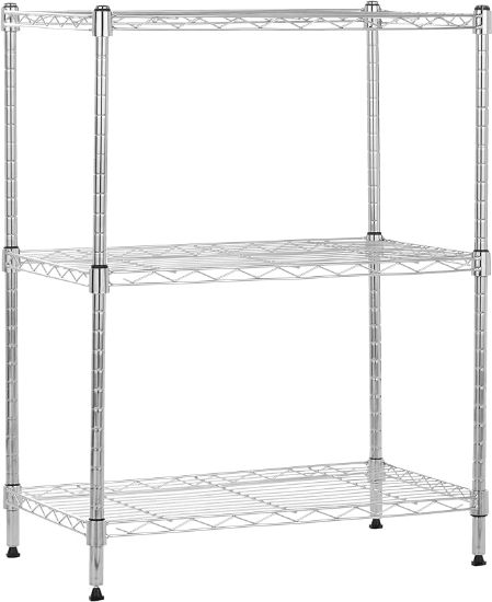 Picture of Heavy Duty Storage 3-Shelf Adjustable Wire Rack Unit,250 lbs loading per shelf,23.2"Lx13.4"Wx30"H