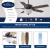 Picture of Harbor Breeze Oxford 52-in Bronze with Mocha/Cocoa Blades LED Indoor Ceiling Fan with Light and Remote (5-Blade)