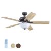 Picture of Harbor Breeze Oxford 52-in Bronze with Mocha/Cocoa Blades LED Indoor Ceiling Fan with Light and Remote (5-Blade)