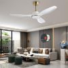 Picture of 52" Modern Ceiling Fan, 6-Speed, Lights Remote Control, 3-Blade, Quiet Motor, High CFM