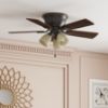 Picture of Harbor Breeze Centreville 42" Oil-Rubbed Bronze with Auburn/Mink Blades LED Flush Mount Ceiling Fan with Light (5-Blade)