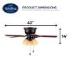 Picture of Harbor Breeze Centreville 42" Oil-Rubbed Bronze with Auburn/Mink Blades LED Flush Mount Ceiling Fan with Light (5-Blade)