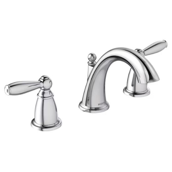 Picture of Moen Brantford Chrome Widespread 2-Handle WaterSense Bathroom Sink Faucet with Drain